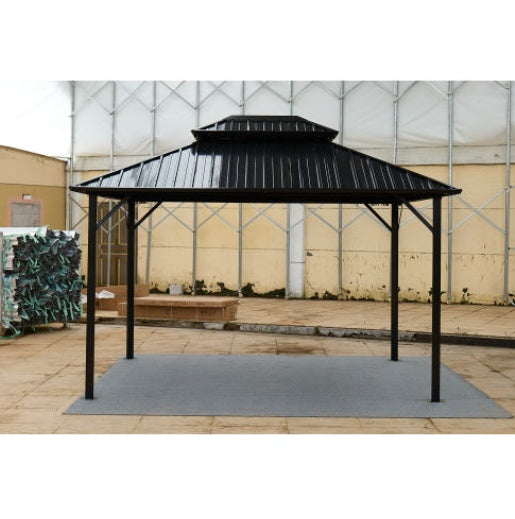 10x10FT Patic Gazebo,aluminum Gazebo With Steel Canopy,Outdoor Permanent Hardtop Gazebo Canopy For Patio, Garden,