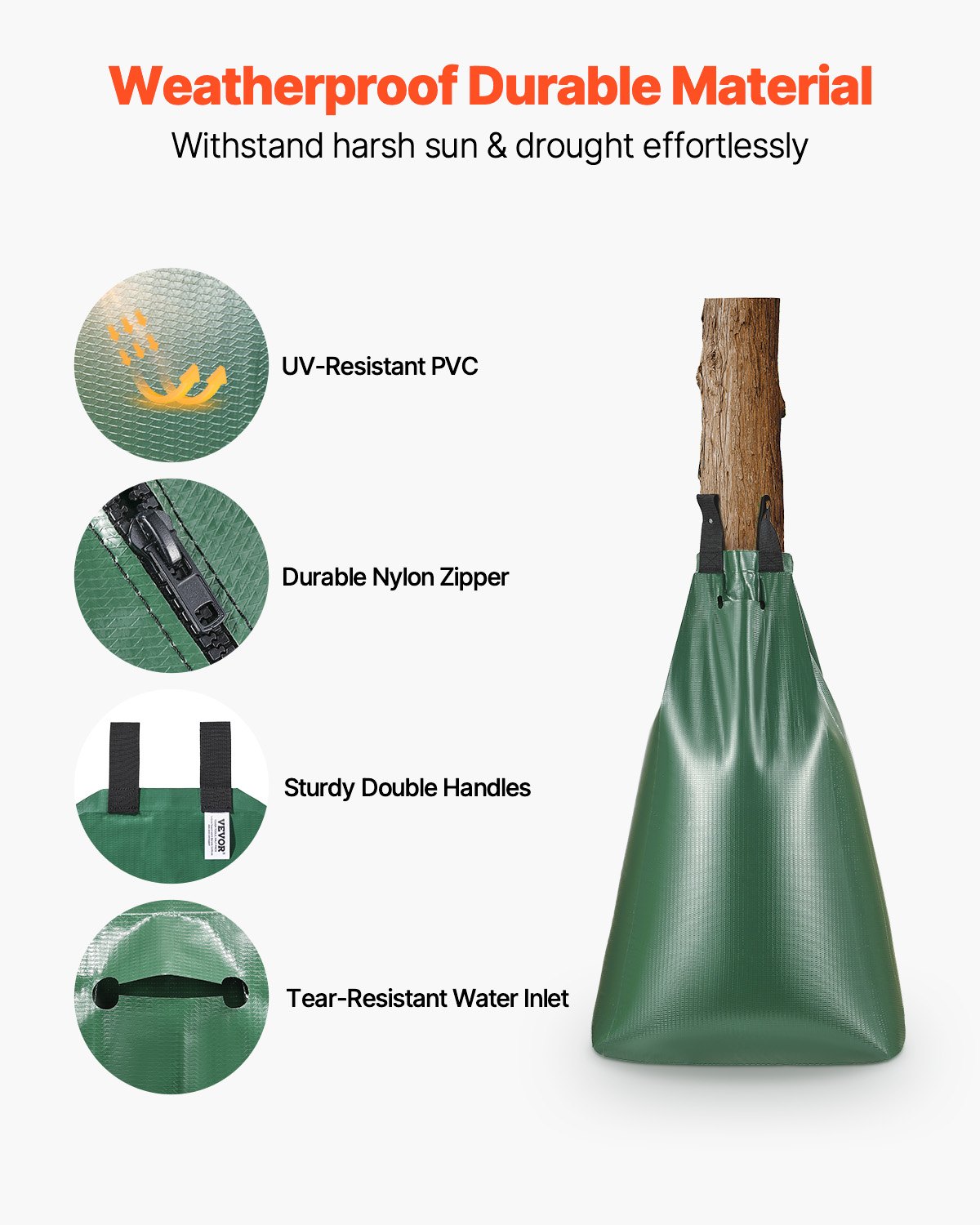 Tree Watering Bag Slow Release 3 Pack 20 Gallons, Water Bags For Trees, Refillable Tree Drip Irrigation Bags With Zipper, Durable Tree Watering System For Deep Root Targeting