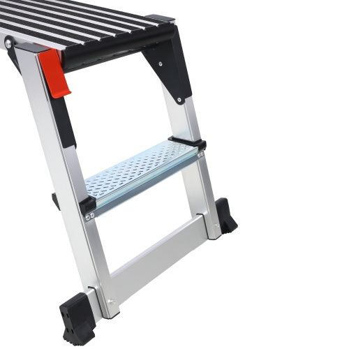 Aluminum Platform Non-Slip Folding Work Bench Drywall Stool Ladder 330lbs Capacity