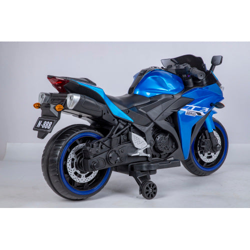 Ride On Blue Black Children's Motorcycle 12V