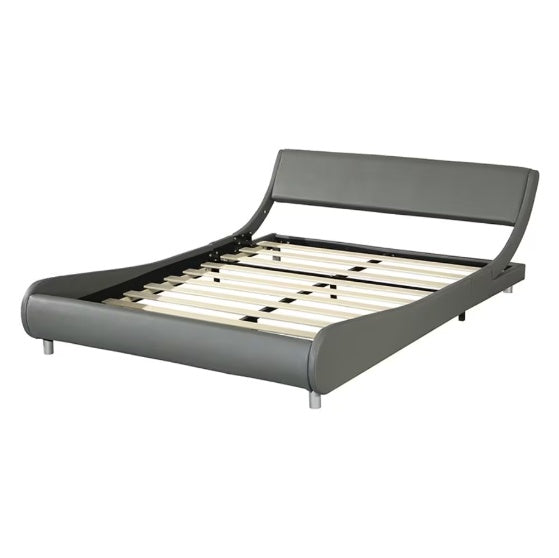 Faux Leather Upholstered Platform Bed Frame With LED Lighting With Remote Control And APP