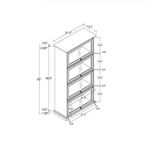 Glass Display Cabinet 4 Tier Glass Display Cabinet Storage Curio Cabinet With Flip Up Glass Doors, Collectors Showcase Toy  Organizers Rack, Bookcase For Living Room BRO