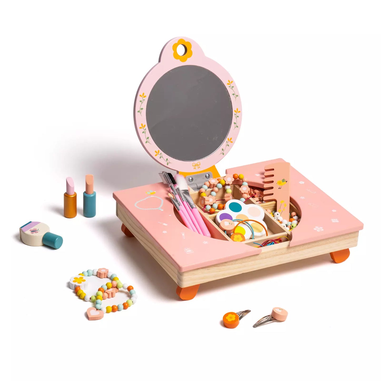 Robud Wooden Cosmetic Makeup Preschool Toys Set Pretend Play Baby Gifts