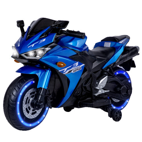 Ride On Blue Black Children's Motorcycle 12V