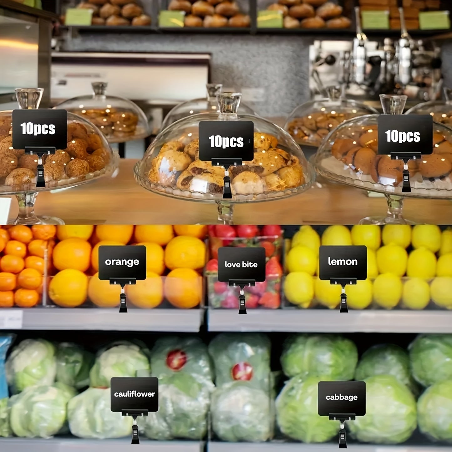 15-Piece Chalkboard Signs With Clips - 360 Degree Rotatable Adjustable Display Stand, Foldable Durable Chalkboard Signs For Retail Stores, Offices, Restaurants And Clothing Stores, Tabletop Chalkboard