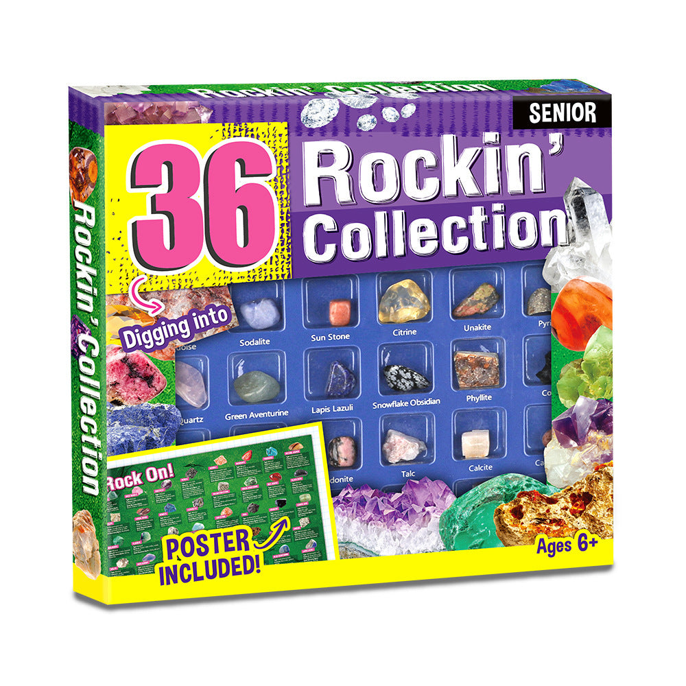 Rock For Kids 36 Pcs Rocks With Learning Guide, Gemstones  Crystals Kit Mineral Education Set Geology Science Toys Educational Gifts For Boys Girls Age  Above 6 Year Old