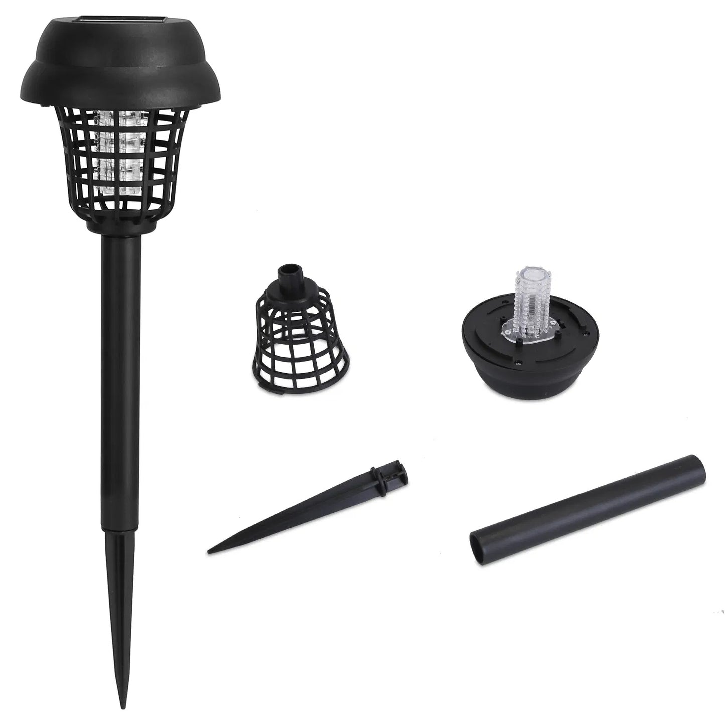Solar Mosquito Zapper 4-Pack Dual Purple UV & White LED Modes, 532 V Electric Shock, Auto On Off, 800 MAh Rechargeable Battery, Waterproof Torch For Yard, Garden, Patio