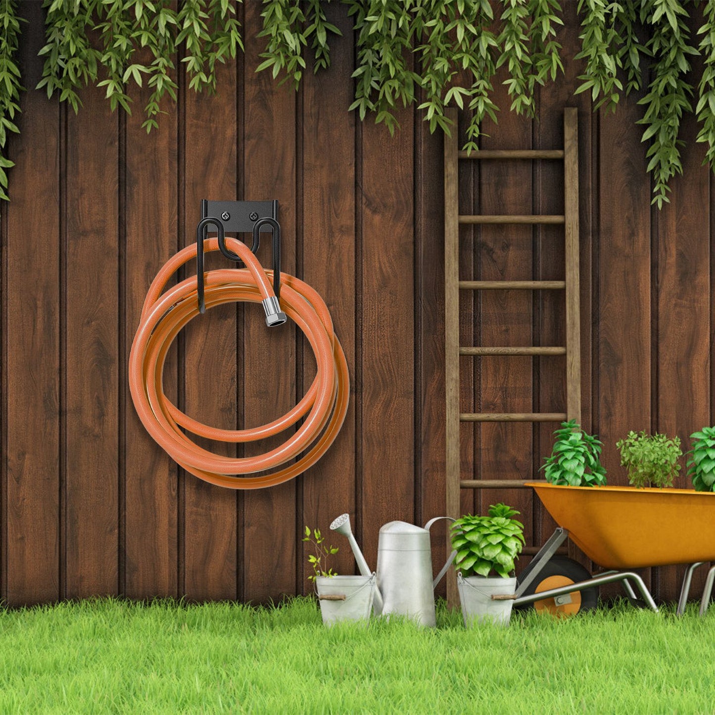 2Pack Heavy Duty Garden Hose Holder Stainless Steel Hose Hook Metal Hose Rack Reel Organizer For Water Hose Extension Cords