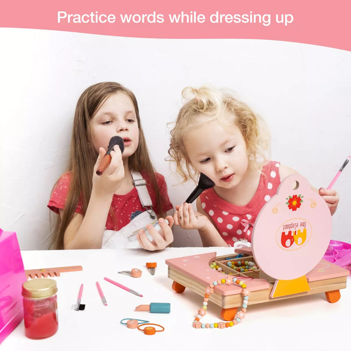 Robud Wooden Cosmetic Makeup Preschool Toys Set Pretend Play Baby Gifts