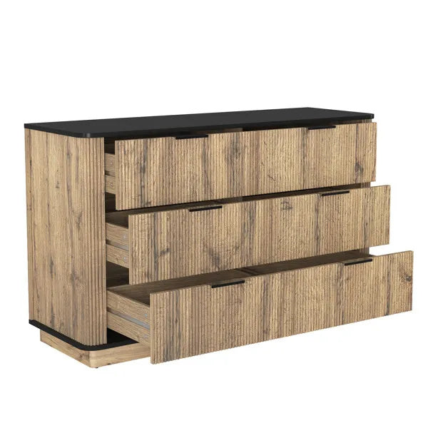 Modern Multi-functional Six-drawer MDF Cabinet,The Perfect Combination Of Rounded Corners And Multifunctional Design, With Product Dimensions