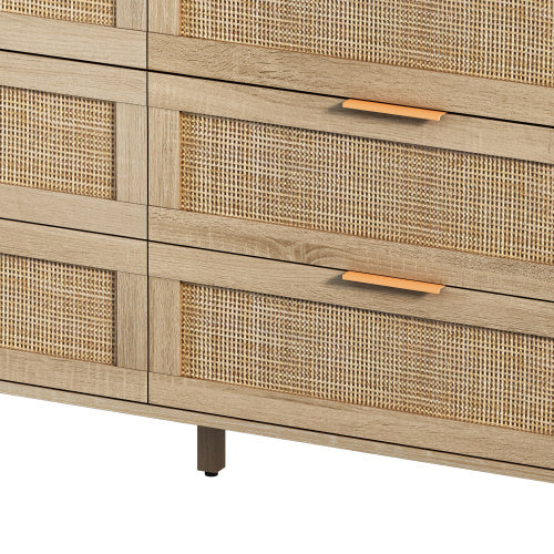 Drawers Rattan Storage Cabinet Rattan Drawer,for Bedroom,Living Room,Natural