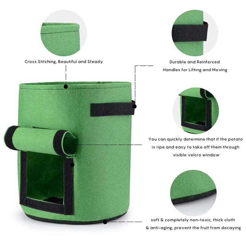 7 Gallon-5Pack Garden Potato Grow Bags
