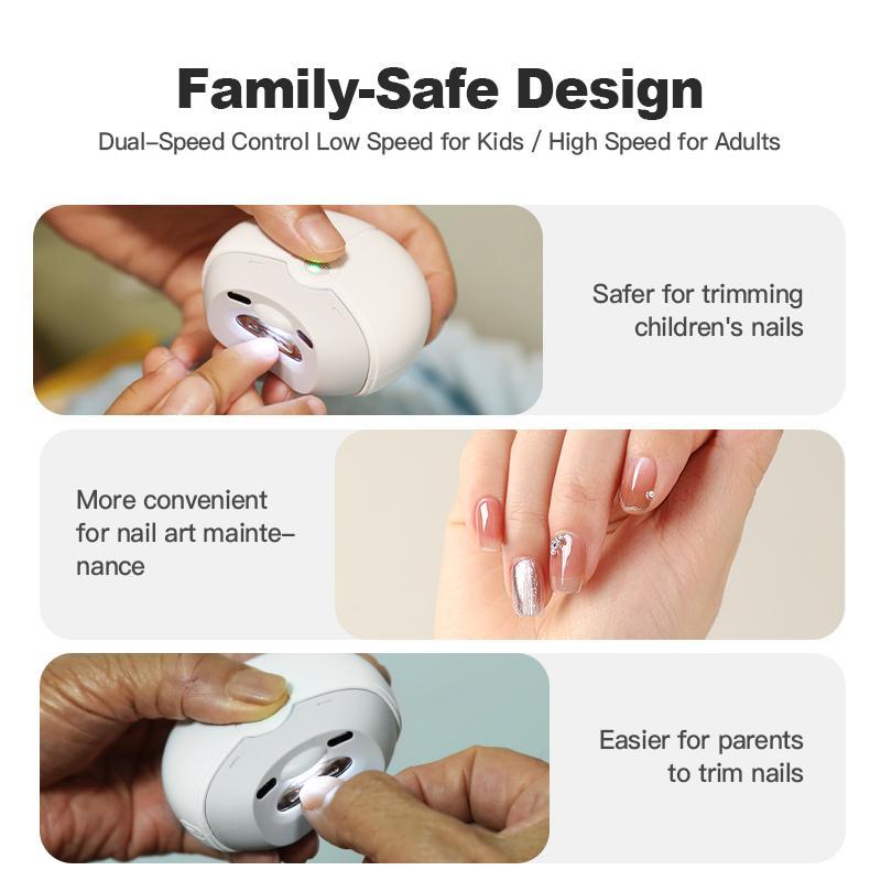 Electric Nail Clippers-LED Soft Light & Multi-function