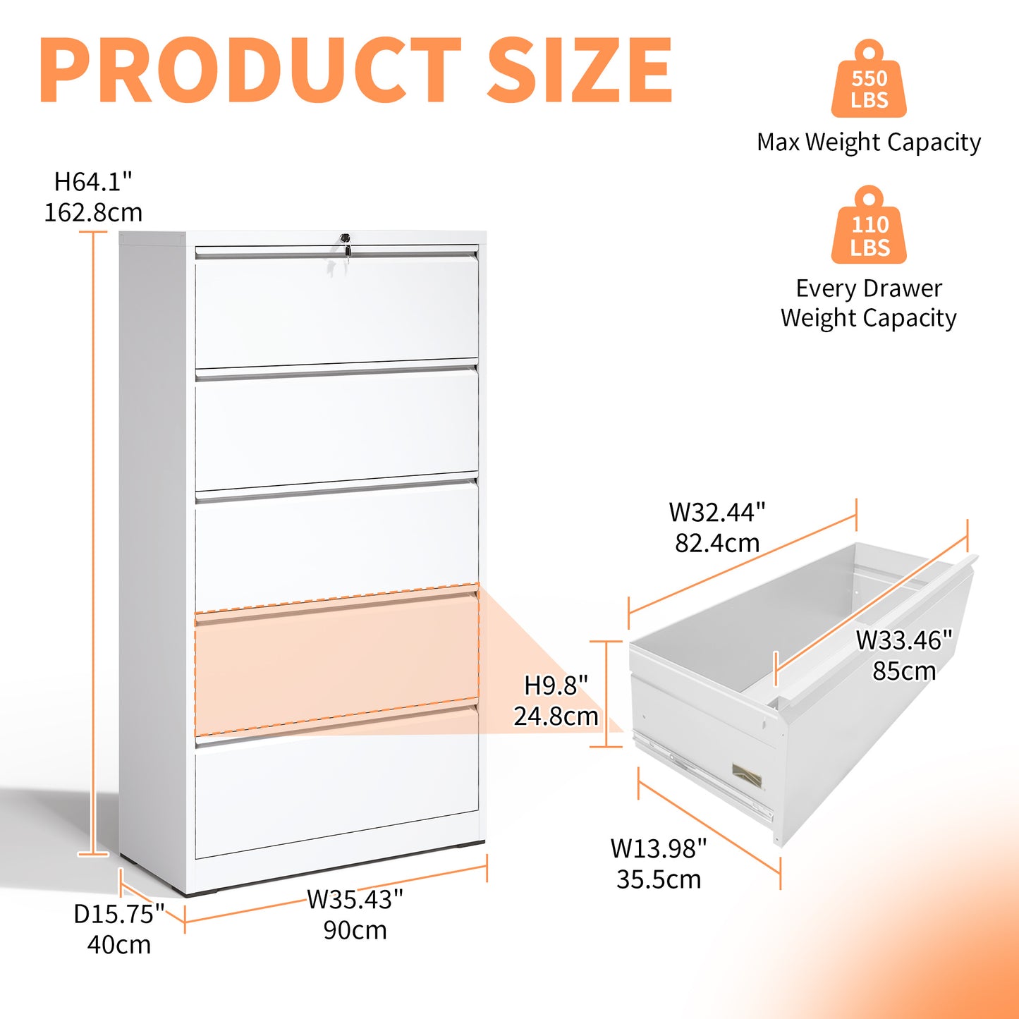 2 Drawer Metal  Mobile File Cabinet, Rolling File Cabinet With Lock For Hanging Legal Letter A4 Size,Fully Assembled Except Wheels