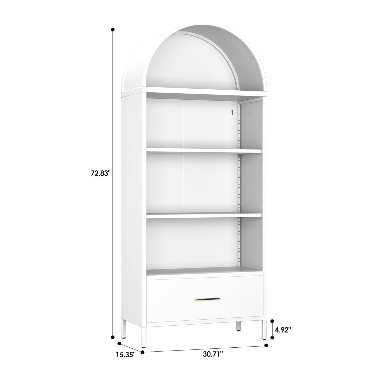 Metal Arched Household Storage Cabinet In Black And White Color