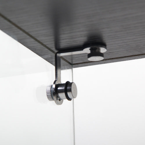 Glass Display Case With 3 Shelves, Single Door Treasure Cabinet, Suitable For Living Room, Bedroom, Office, Black Floor Glass Bookshelf, Quick Installation