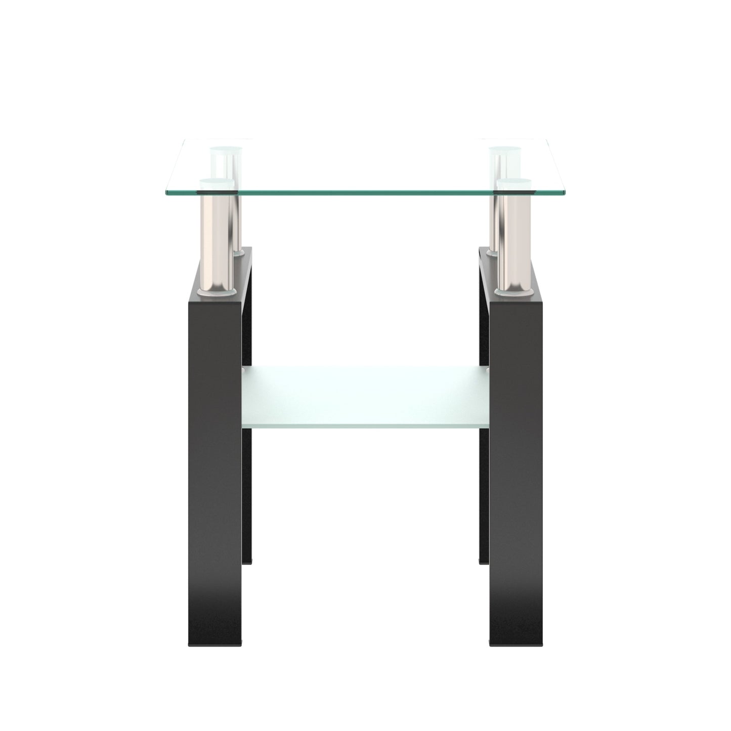 1-Piece Modern Tempered Glass Tea Coffee Table, Square For Living Room