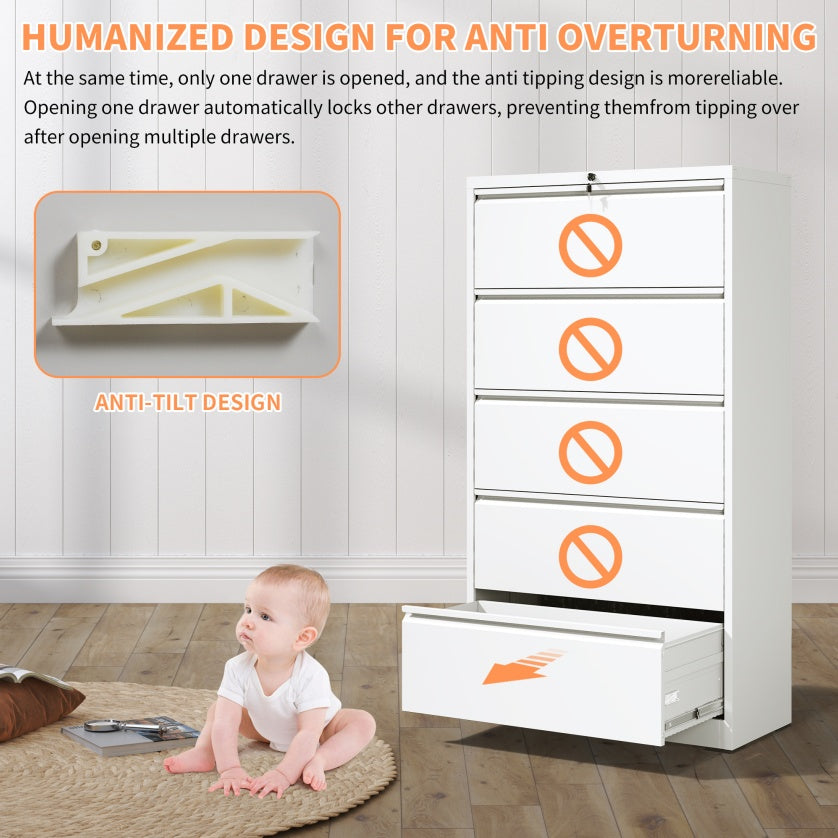 2 Drawer Metal  Mobile File Cabinet, Rolling File Cabinet With Lock For Hanging Legal Letter A4 Size,Fully Assembled Except Wheels